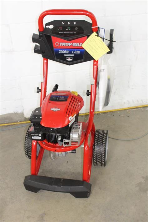 It is amazing how dirty a new house can get in just three years and this pressure washer did a world of wonders to make it look like new again. Troy-Bilt 2200 PSI Pressure Washer | Property Room