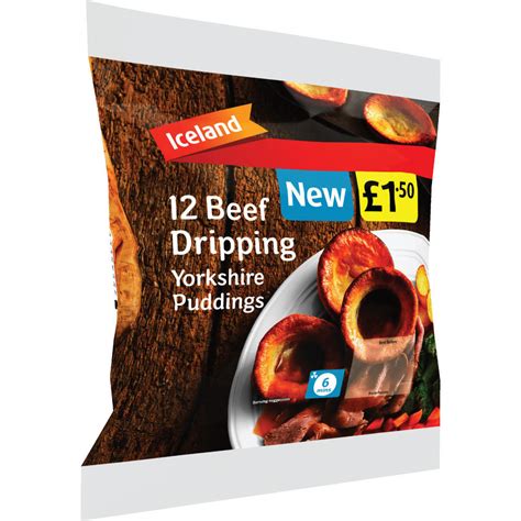 Iceland 12 Beef Dripping Yorkshire Puddings 250g Yorkshire Puddings