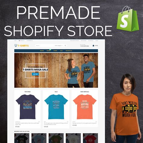 Premade Shopify Store T Shirt Store Print On Demand Custom Etsy