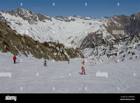 Skiing In Alpe D Huez Ski Area In The French Alps Stock Photo Alamy