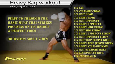 Cool Muay Thai Kickboxingmma Heavy Bag Workout 3 5 X 3 Min Youtube