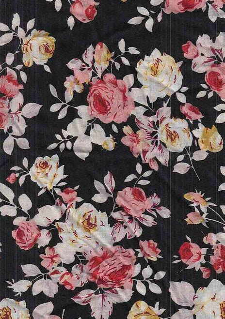 Floral Woven Rayon Challis Fabric Challi Ptf376 Black Taupe Fabrics