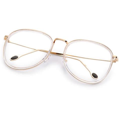 Shein Sheinside Gold Metal Frame Clear Lens Retro Style Glasses 8 99 Liked On Polyvore