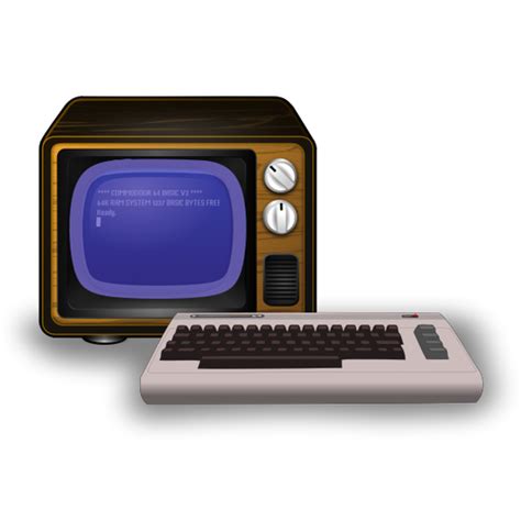 Retro Pc With Tv Set Public Domain Vectors