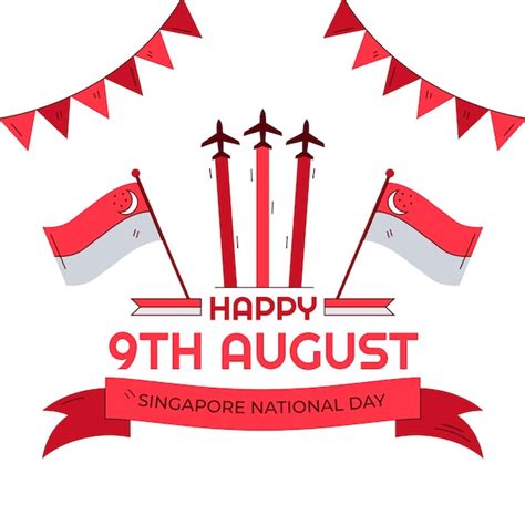 Free Vector Hand Drawn Singapore National Day Illustration
