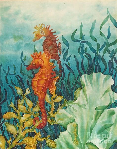 Seahorse Painting Just Hangin On By Deborah Younglao Sea Life Art