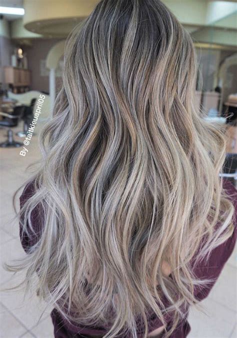 Ranging from dark blonde to platinum, there are so many shades of ashy. Ash Blonde Balayage and Silver Ombre hair color ideas 2017