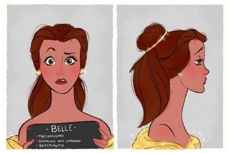 Artist Portrays Disney Princesses As Criminals Getting Their Mugshots Inside The Magic