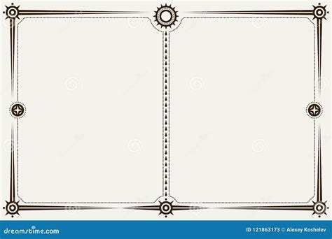 Minimalistic Landscape Orientation Border Or Frame Stock Illustration