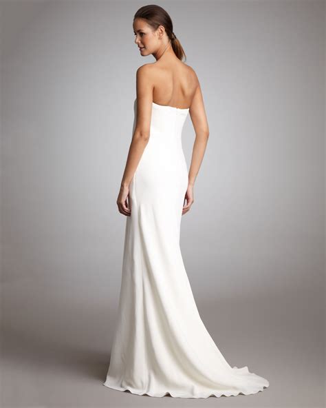 Lyst Ralph Lauren Strapless Draped Gown In White