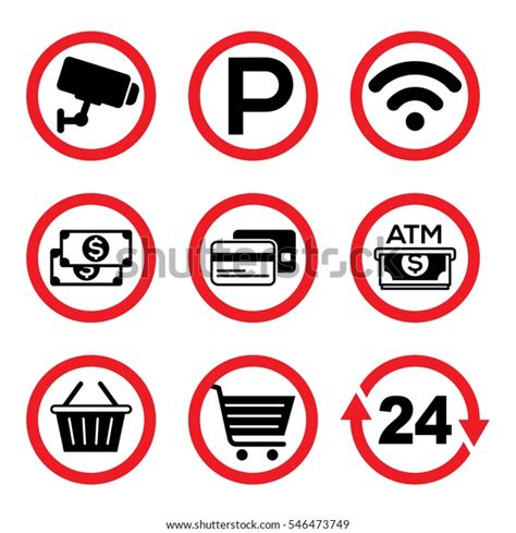 Very Useful Symbols Signs Store Business Stock Vector Royalty Free