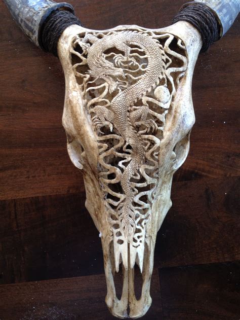 Skulls Two Kill Four Hand Carved Cow Skull Art For Sale In Australia