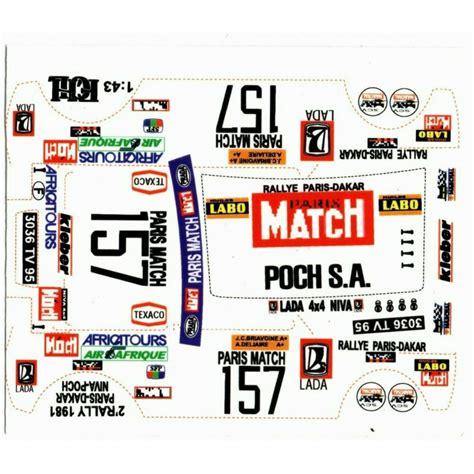 C D Decals Decals For Lada X Niva Poch Rally Paris