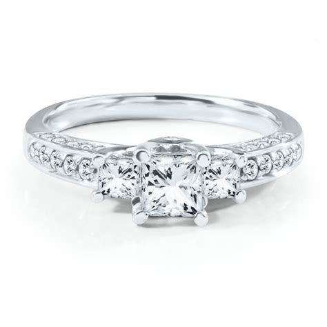 helzberg radiant star® 1 ct tw three stone diamond ring in 14k gold dream engagement rings