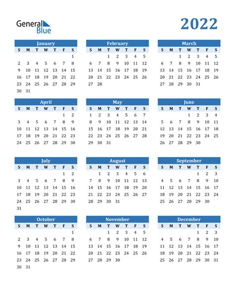 2022 Calendar Pdf Word Excel Calendar 2022 Printable One Page Paper