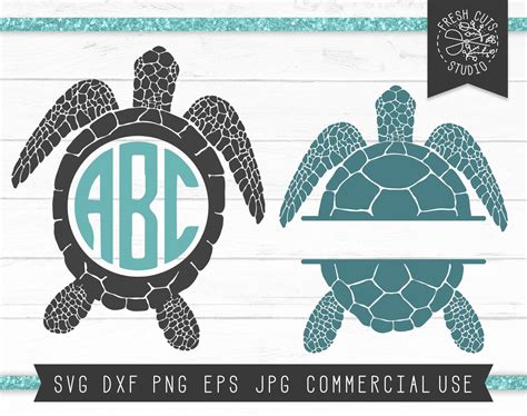 Sea Turtle Monogram Frame Svg Cut File For Cricut Silhouette Etsy