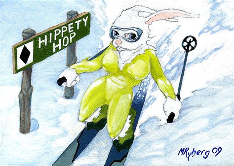 Snow Bunny Skiing Painting By Mark Ryberg Fine Art America