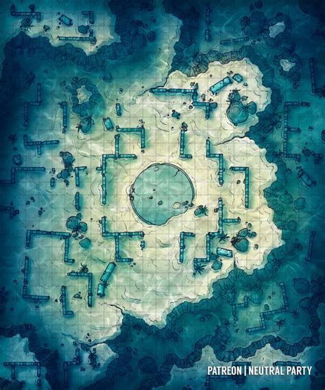 Sunken Ruins Battlemaps Tabletop Rpg Maps Dnd World Map Fantasy Map