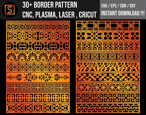 30 Border Cutting File For Laser Cnc And Plasma Ornamental Etsy