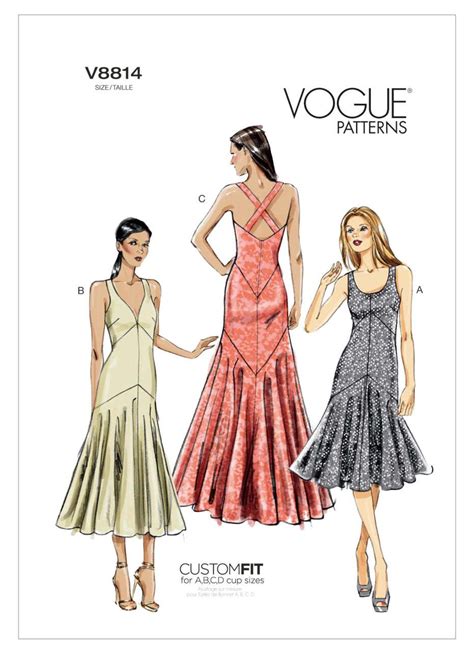Sewing Pattern For Misses Drop Waist Dresses Vogue Pattern V8814