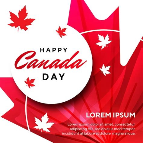 Premium Vector Illustration Of Happy Canada Day With Maple Leaf