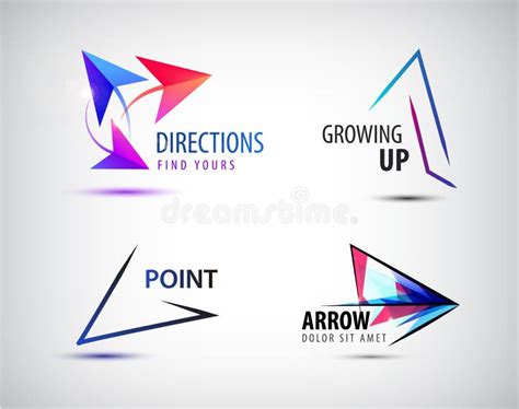 Vector Set Of Arrow Logos Pointer Icons Abstract Design Template