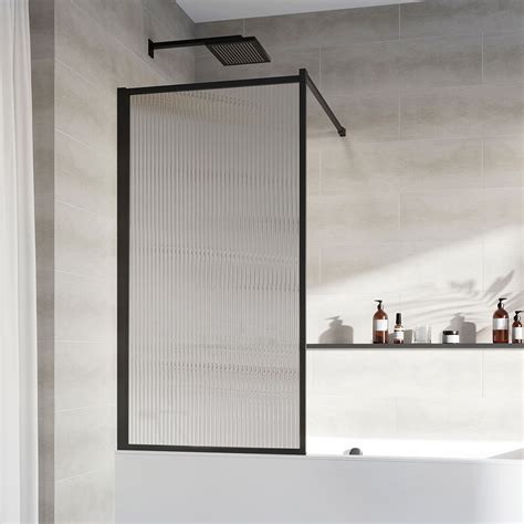 roman introduce framed matt black bath screen with fluted glass roman showers blog