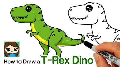 T Rex Dinosaur Drawing Easy Cute Dinosaur Drawing