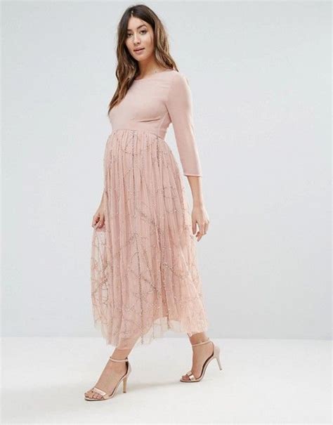 See your favorite wedding dresses bohemian and colouring wedding dress discounted & on sale. ASOS pink maternity wedding guest dress | Vestidos, Moda ...