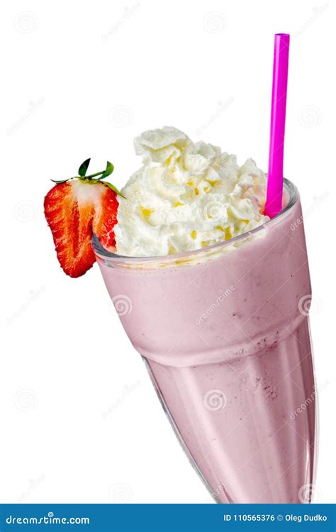 Strawberry Milkshake With Whipped Cream Stock Photo Image Of Dairy Milk