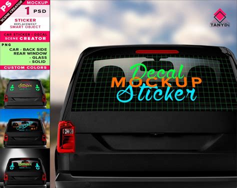 decal  black car rear window photoshop sticker mockup etsy