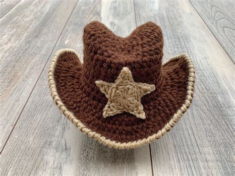 Free Crochet Pattern For Newborn Cowboy Hat It Can Be Made Larger With