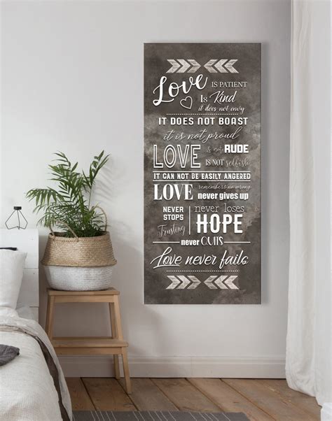 Couples Wall Art Love Is Patient Love Is Kind V3 Wood Frame Ready To