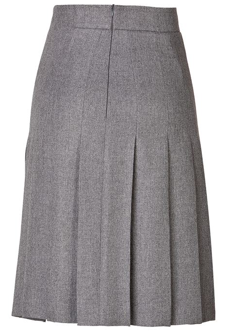 Gray Wool Blend Pleated Skirt Elizabeths Custom Skirts
