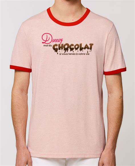 T Shirt Contrasté Unisexe Stanley Ringer Donnez Moi Du Chocolat Message Tunetoo