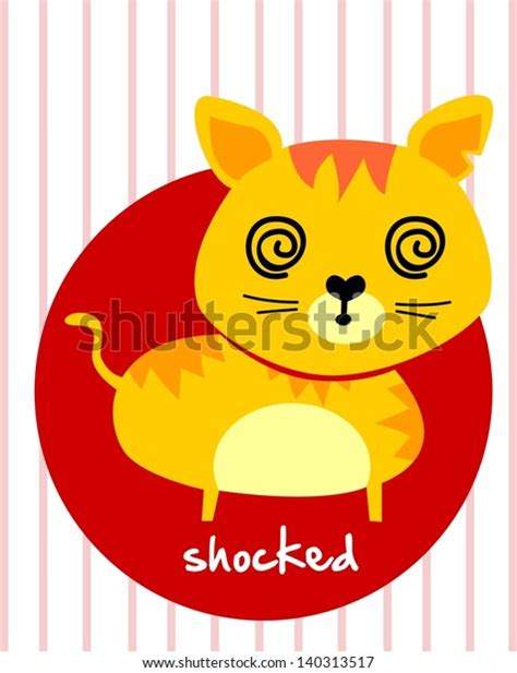 Cute Cat Shocked Stock Vector Royalty Free 140313517 Shutterstock