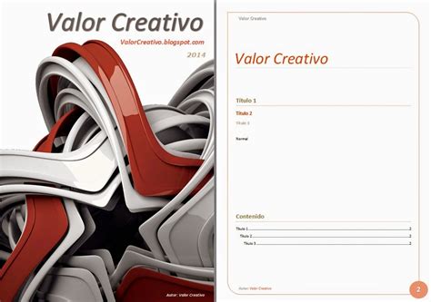 Valor Creativo Plantillas Word 2003 2007 2010 Y 2013