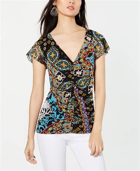 Inc International Concepts Inc Ruched Mesh Top Created For Macys Macys