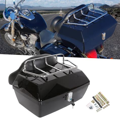 Color Matte Black Rack Motorcycle Trunk Pedal Locomotive Tail Box Top