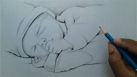 How To Draw Cute Baby Drawing Easy For Beginners Sleeping Baby Sketch