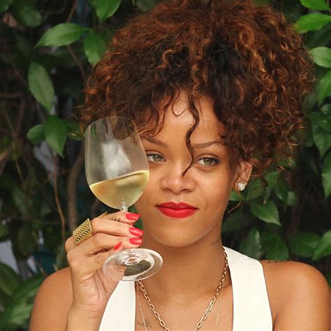 Rihanna With Her Glass Of Wine