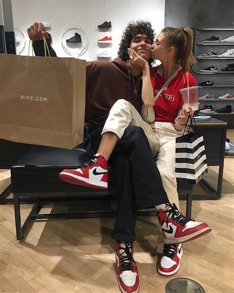 Couple Shopping Goals Matching Shoes Red Air Jordans 1 Retro High Og