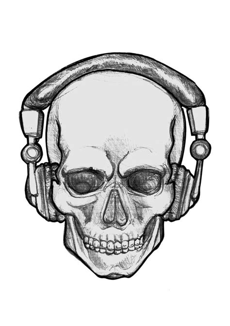 People With Headphones Drawing Cool Drawings Skulls Drawing Cool