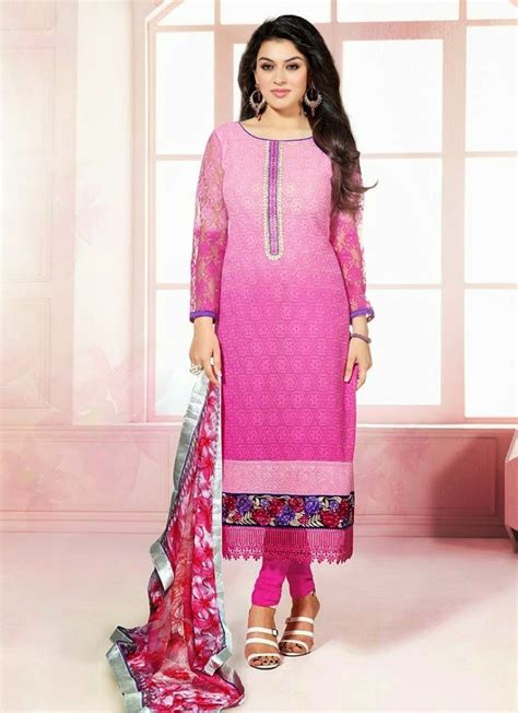 Stylish Indian Churidar Suits For Girls With Hansika Motwani From 2014