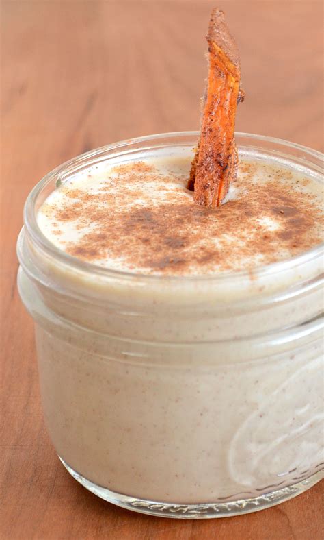 These potatoes wedges are loaded with all your favorite mediterranean spices and served with a cool, creamy yogurt they're way more fun than traditional fries. Sweet Potato Fries with Cinnamon Yogurt Dip | Sweet potato fries, Food, Yogurt dip