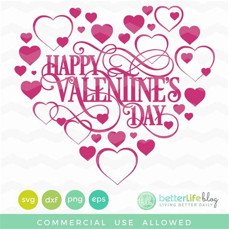 Happy Valentines Day Hearts Svg File Better Life Blog