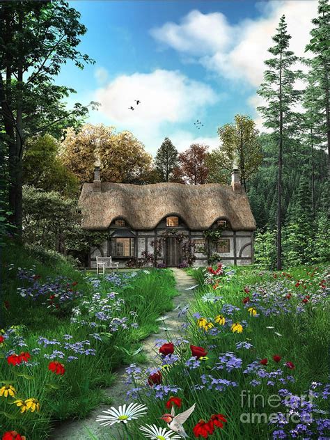 Meadow Cottage Digital Art By Dominic Davison Country Cottage Decor