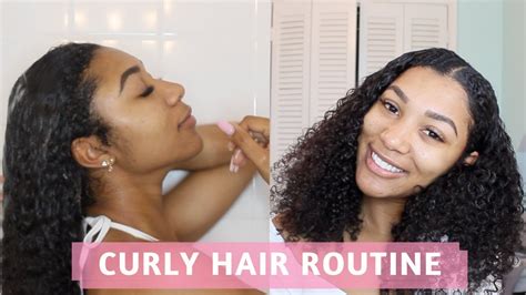 Curly Hair Routine W A Sew In Ft Devacurl Products Youtube