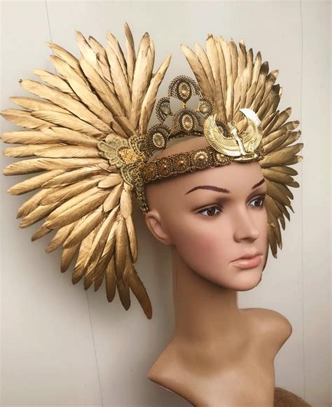 Egyptian Headpiece Egyptian Goddess Costume Feather Headpiece Couple