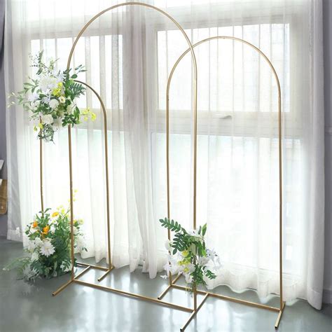 Gold Metal Wedding Arch Chiara Backdrop Stand Floral Display Frame With